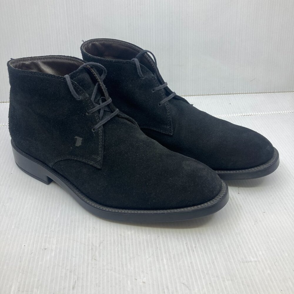 TOD'S Italy black suede ankle chukka mens desert boots sz 7 UK